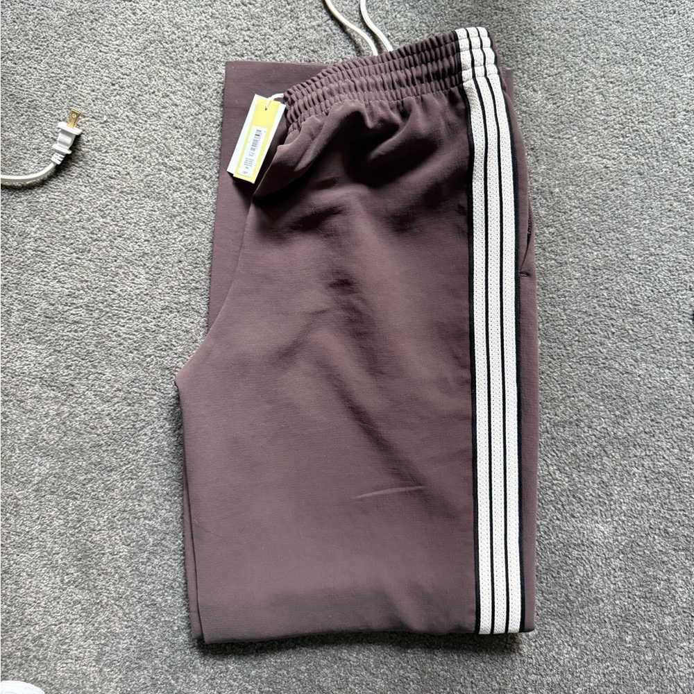 ARIZTIA NWT Thesis Pant with White Stripes (Rich Mocha Brown)